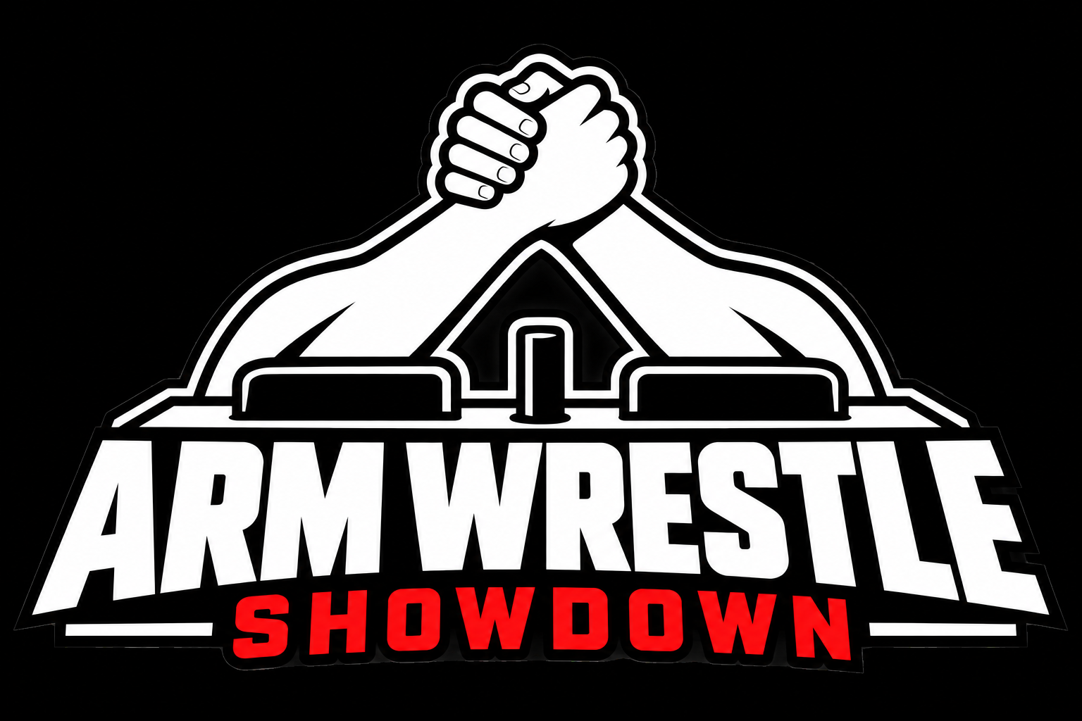 Arm Wrestle Showdown logo: two arms locked in an armwrestling match